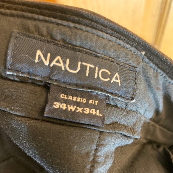 Vintage Nautica Black Pleated Cuffed Classic Fit Corduroy Pants Rigger 34x30 Y2K - Picture 8 of 9